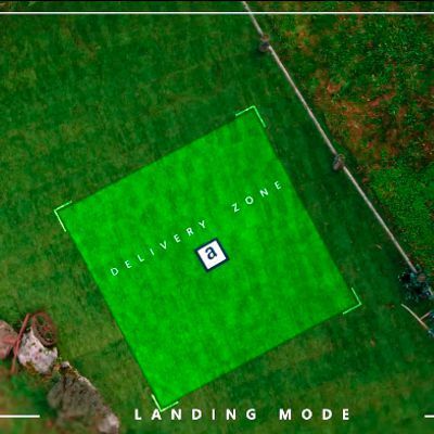 Landezone: Am Zielort angekommen scannt die Drohne nach einem Marker - den der Kunde vor Ankunft platzieren muss - um einen möglichen Landeort zum Absetzen der Lieferung zu erkennen. (Amazon)