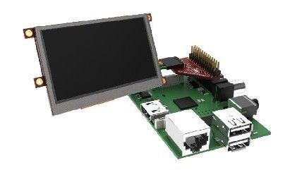 Display Modul Pack uLCD 43 von 4D Systems verbunden mit dem Raspberry Pi (RPi nicht im Lieferumfang enthalten) (Bild: 4D Systems)