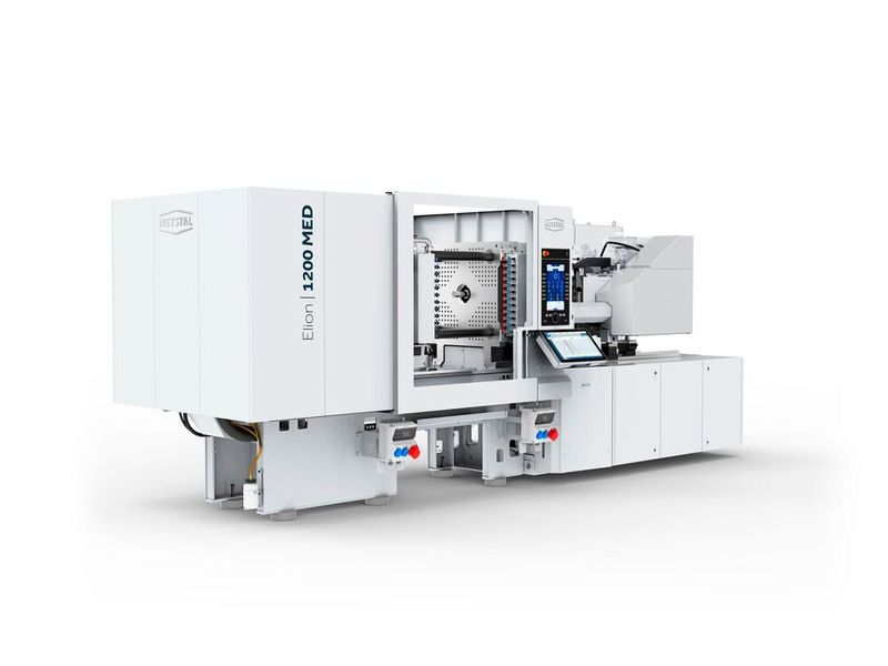 Diese vollelektrische Spritzgießmaschine von Netstal – eine Elion MED – fertigt in Kombination mit dem Werkzeug Z.Sonic turn auf der Fakuma die Injektorgehäuse. Zahoransky betont, dass man so ein voll integriertes Fertigungssystem zur Verfügung hat. (Bild: Zahoransky)