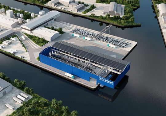 This is what the comprehensively sustainability-oriented Green Steel Logistics Hub by Rhenus in the Dortmund port will look like. The Rhenus Group reveals here what they have come up for making the steel's journey significantly greener...(Image: Rhenus)