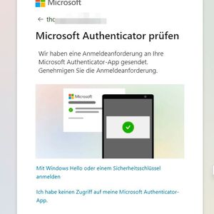 Anmeldeschritte werden an die sichere Authenticator-App auf den Smartphones der Anwender übergeben.(Bild:  Joos)