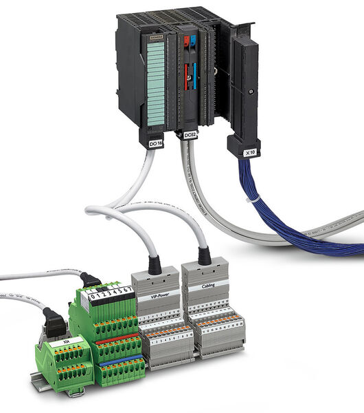 Interface Cabling ermöglicht die fehlerfreie und schnelle Verbindung einer S7-300-Steuerung mit dem Feld respektive die flexible Migration von einer älteren auf die neue Steuerungsgeneration. (Bild: Phoenix Contact)