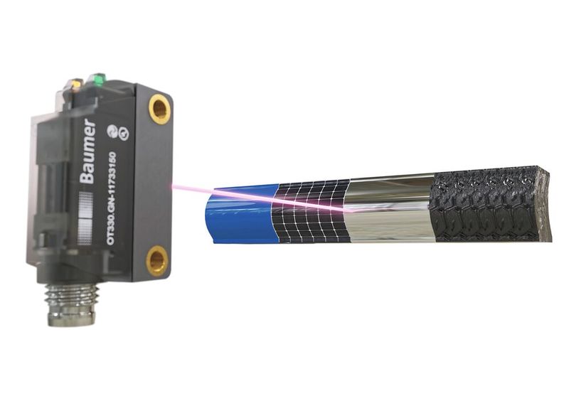 Time-of-Flight-Sensoren sorgen für zuverlässige Objektdetektion, selbst bei herausfordernden Oberflächen wie ultraschwarzen, spiegelnden oder glänzenden Materialien – unabhängig von Form und Struktur, z.B. bei Solarzellen oder Autoreifen.  (Bild: Baumer)