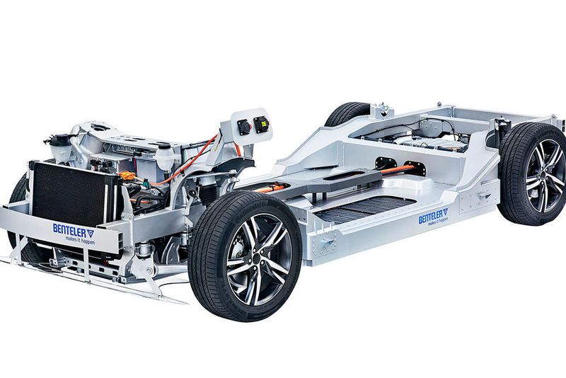 Benteler zeigt auf der Auto Shanghai das „Electric Drive System 2.0“. Gegenüber dem Vorgänger ist das Crash-Management nun validiert. (Benteler)