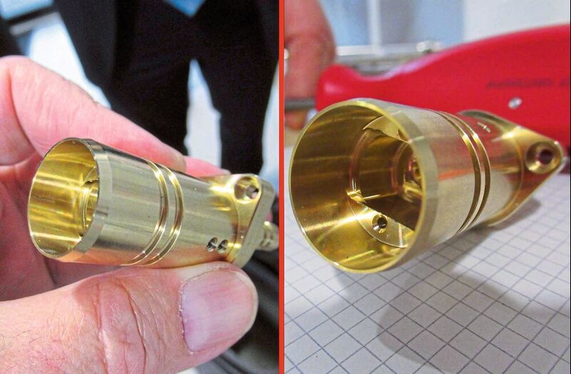 A brass component for communications technology. (Klaus Vollrath)