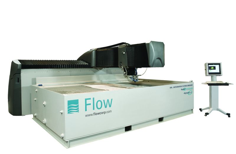 6000-bar-WasserstrahlSchneidmaschine der Baureihe IFB. Bei dieser kompakten Maschine sind Steuerung, Hochdruckpumpe und -komponenten im Maschinengehäuse untergebracht. (Archiv: Vogel Business Media)
