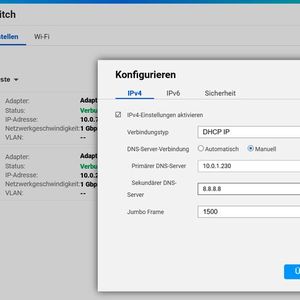 Konfigurieren der DNS-Einstellungen auf dem QNAP-NAS für den Beitritt zu einer AD-Domäne. (Bild:  Joos | QNAP)