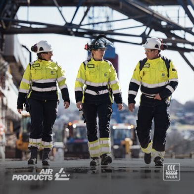 Air Products and Yara International are working to combine Air Products’ industrial gas capabilities and low-emission hydrogen with Yara’s ammonia production and distribution network. (Source: Yara)