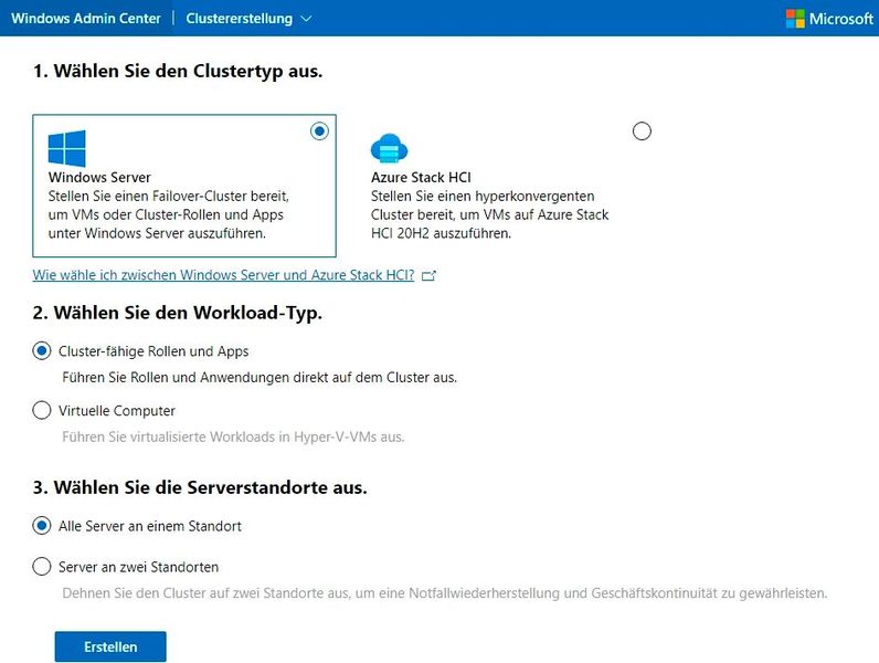 Azure Stack HCI wird über das Windows Admin Center verwalten. Hier lassen sich auch VMware-VMs migrieren. (Bild: Joos | Microsoft)
