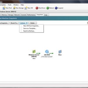 Snapshots lassen sich nicht nur zum Speichern der aktuellen Zustände der VMs nutzen, sondern eignen sich auch als Grundlage für Backups und als Basis für neue VMs und Templates. (Archiv: Vogel Business Media)