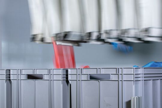 (Die Taschensystem-Lösung AutoPocket von Dürkopp wurde für komplexe Prozesse und hoher Durchsätze entwickelt. (Bild: Dürkopp Fördertechnik))