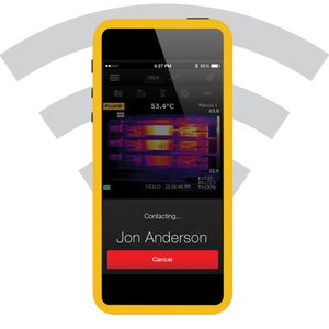 Durch eine Videoanruffunktion der Fluke Connect-App können Messungen in Echtzeit an andere Teammitglieder weitergeleitet werden.