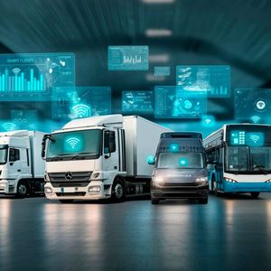 E-Mobilität im Schwerlastverkehr: Auch in E-Trucks, E-Bussen und E-Transportern ermöglichen Analogsensoren eine zuverlässige Überwachung der ein- und ausgehender Ströme sowie der Temperaturentwicklung im Batteriepack.  (Bild:  shutterstock.com/KI-generiert)