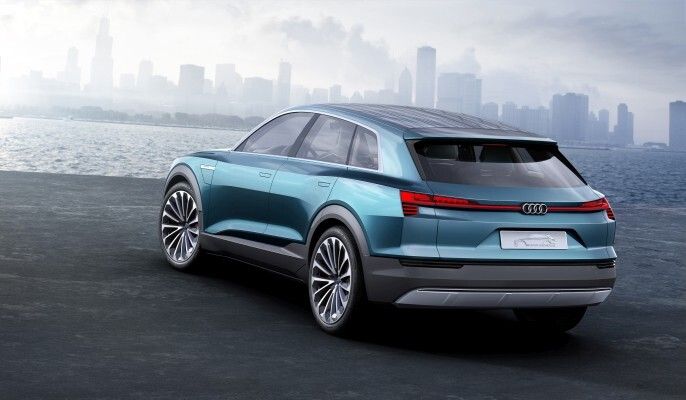 Der Audi e-tron quattro: ein Konzeptfahrzeug mit 503 PS und 500 km Reichweite (Bild: Audi)