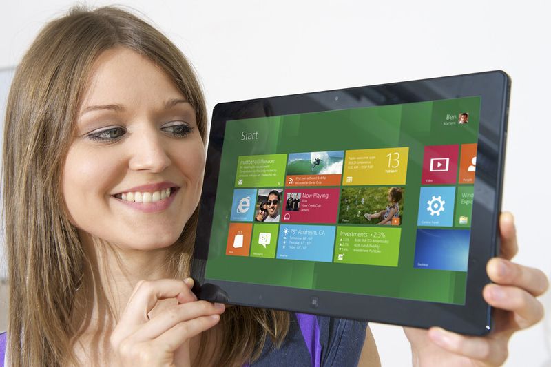 Wiedererkennungswert: Wie auf dem Desktop-PC präsentiert sich Windows 8 auch auf dem Tablet ... (Bild: Microsoft)