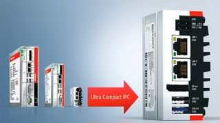 Der Ultra-Compact-­IPC C6015 baut um den Faktor 3 kompakter als der bisher kleinste Beckhoff-Schaltschrank-IPC C6905.  (Beckhoff)