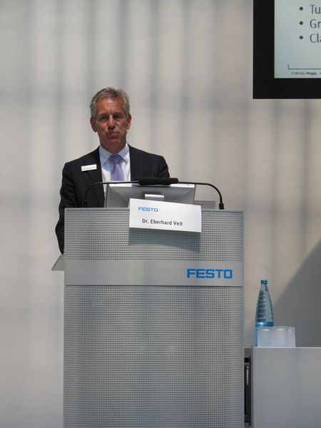 Der Vorstandsvorsitzende von Festo, Dr. Eberhard Veit, beschäftigte sich in seinem Vortrag mit dem Thema 