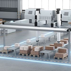 Effizient und produktiv: Lineartechnik erweist sich als besonders vorteilhaft im innerbetrieblichen Materialfluss. (Bild:  Bosch Rexroth)