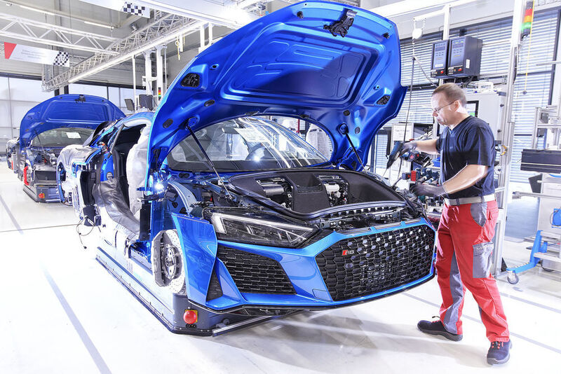 Gebaut wird der Audi R8 wie gehabt in den Böllinger Höfen nahe des Werks in Neckarsulm. (Audi)