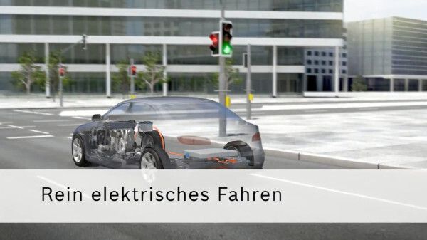 ... kann der Fahrer sich für ein maximal elektrisches Fahrerlebnis entscheiden ... (Bosch)
