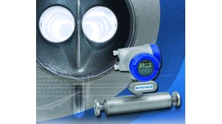 Das Doppelrohr-Messgerät Optimass 1300 mit zwei geraden Messrohren besitzt einen optimierten Strömungsteiler, der den Druckverlust minimiert.  Bilder: Krohne (Archiv: Vogel Business Media)