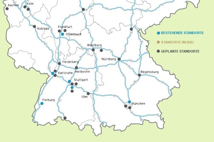 Wasserstofftankstellen in der Südhälfte Deutschlands. (Foto: CEP)