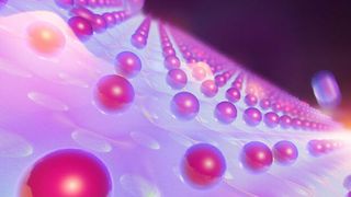 Anschauliche Darstellung eines dielektrischen nano-photonischen Gitters, mit dem Atome eingefangen und miteinander zur Wechselwirkung gebracht werden können. (Bild: MPQ, Abteilung Theorie)