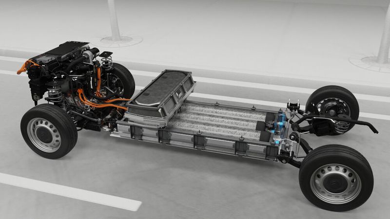 Der aus Kohlefasermaterial gefertigte Wasserstofftank ist auf 700 bar ausgelegt und gemeinsam mit der Lithium-Ionen-Hochvoltbatterie im Fahrzeugboden verbaut.  (Astuce Productions)