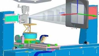 Zerstörungsfreie Messung: Die Anlage „Tomolibri“, bestehend aus einem Computertomographen und einem Oberflächenscanner. Beide Systeme liefern Daten im gleichen Bezugssystem. (Fraunhofer-Allianz Vision)