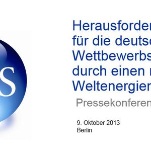 Alle Grafiken anlässlich der Vorstellung der IHS-Studie "The Challenge to Germany's Global Competitiveness in a New Energy World" bei uns als Bildergalerie zum Durchklicken.