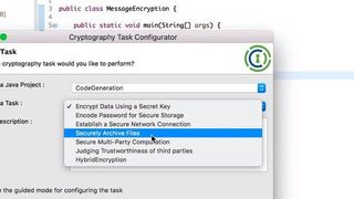 In der Stable-Version erlaubt der Krypto-Assistent von CogniCrypt die Codegenerierung für die ersten fünf der hier gezeigten Anwendungsfälle. (CogniCrypt)