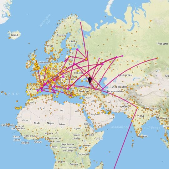 Die Ausbreitung einer Pandemie über Flugrouten haben Informatiker bei Max Planck berechnet.(Max Planck Institut für Informatik)