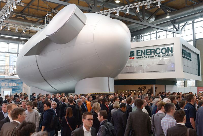 Auch die Hersteller von Windkraftanlagen beteiligen sich eifrig an der Energy. (Bild: Hannover-Messe)