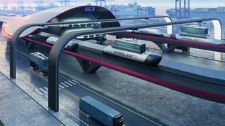 Nachhaltige Lösung für den Hinterlandverkehr von Seehäfen: Hyperport, eine Plug-and-play-Transportlösung für Hafenbetreiber. (HHLA/mormedi)