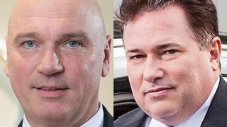 Steffen Cost, Geschäftsführer von Kia Motors Deutschland (li.), und Volker Ciesiolka, Vorsitzender Geschäftsführer der Mehrmarkenautohausgruppe PS Union, sprechen auf den Autovertriebstagen 2020 über alternative Antriebe. (Bilder: Kia/PS-Union)