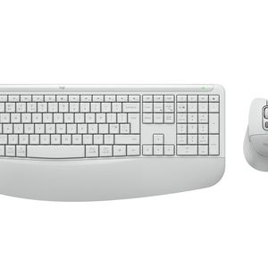 ... und in Weiß an. Die Tasten des Keyboards sind gedämpft für ein leiseres Arbeiten. Zudem hat Logitech eine AI-Taste und Tasten für Videokonferenzen integriert.(Bild:  Logitech)