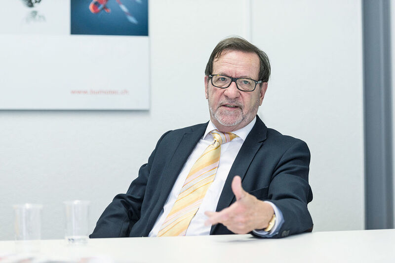 Walter Fust hält das «Key-Note»-Referat am 5. SMM-Kongress in Luzern (Tobias Stahel)