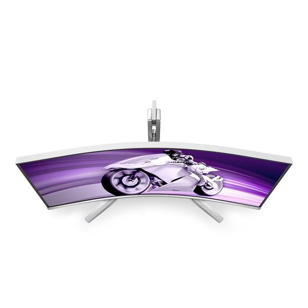 Der 34 Zoll große Philips Evnia 34M2C8600 kommt mit einem QD-OLED-Curved-Screen. (Bild: Philips/MMD)