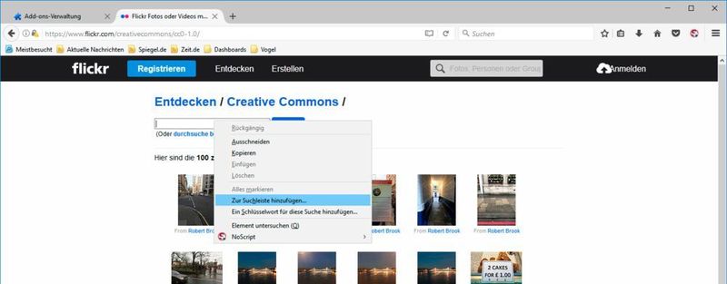 Da man bei flickr schnell in der lizenzpflichtigen Download-Sektion landet, ist die eigens definierte Suche eine wunderbare Option, wirklich nur CC0-Bilder ausspielen zu lassen. (VIT / flickr.com)