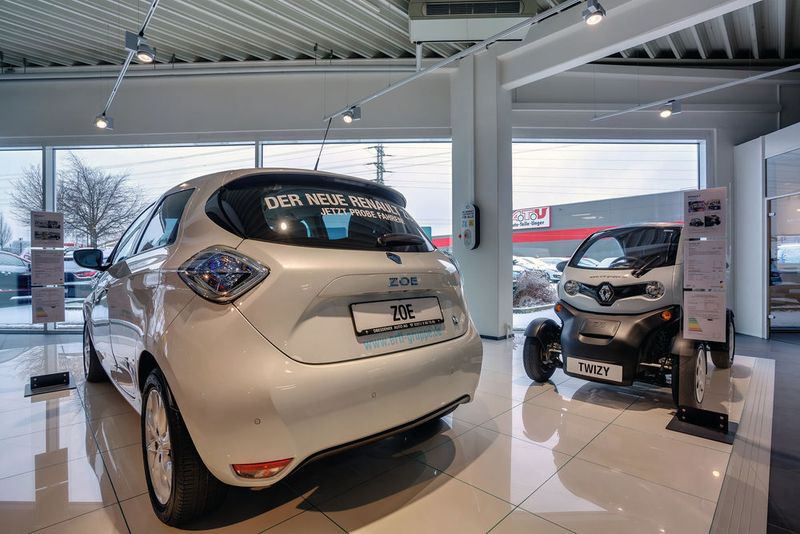 Für den Renault Zoe gibt es eine eigene Verkaufsfläche. (Dresdener Auto)