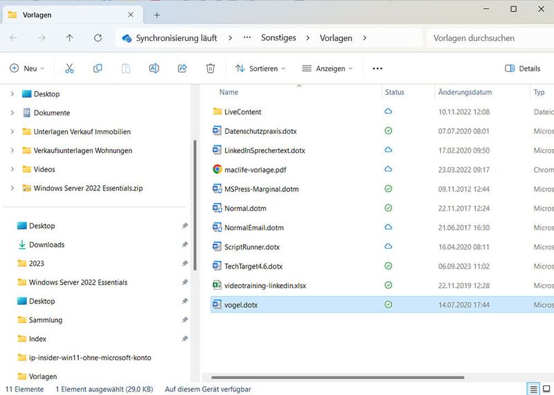 Microsoft verbessert mit Windows 11 23H2 auch den Explorer. (Bild: Joos - Microsoft)