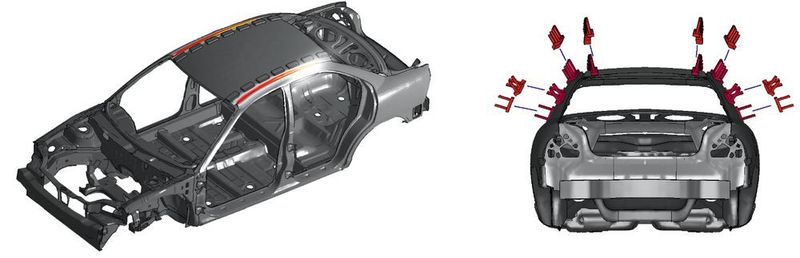 Bild 2: Das Dynaweld-System erfasst auch komplexere Montagesituationen. Hier ein Beispiel für den Einsatz in der Karosseriefertigung: Das Tool simuliert das Anfahren und Lösen der Spanner beim Schweißvorgang.  (Dynaweld)