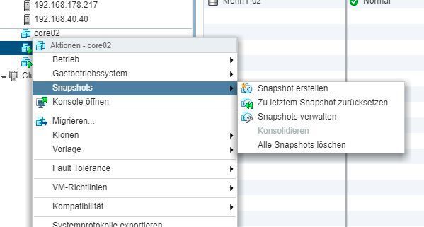Snapshots lassen sich mit dem Clients in vSphere erstellen, aber auch mit der PowerCLI. (Th. Joos)