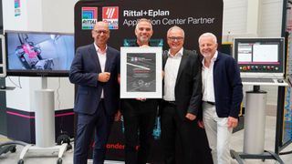 Bei der Einweihung des neuen Fertigungszentrums für Panel Solutions wurde diese Partnerschaft auf das nächste Level gehoben: Alexander Bürkle ist jetzt der weltweit erste „Rittal + Eplan Application Center Partner“. (Bild: Rittal GmbH & Co. KG )