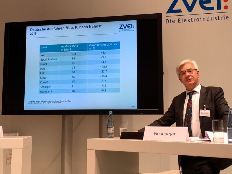Stefan Neuburger (Geschäftsführer Krohne Messtechnik) bei der Präsentation der Ergebnisse 2015 der ZVEI-Mitgliedsfirmen. (Kielburger/PROCESS)