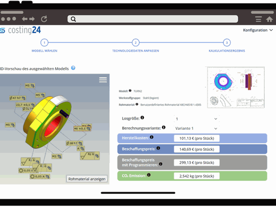 So fließen die Informationen auch in die Kalkulationslösungen ein und erhöhen die Genauigkeit der Herstellkostenberechnung.(Bild:  Simus Systems)