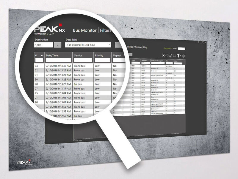 Der PNX-Monitor hat ein einfaches Bedienmenue und erlaubt eine schnelle Übersicht über die Busteilnehmer. (PEAKnx)