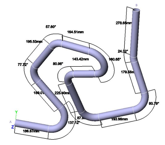 Bild 4: Durch virtuelles Messen in der Tezet-CAD-Software kann das Rohrbiegen optimiert werden. (Bild: Tezet Technik)