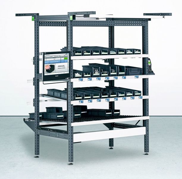 Das Elam-System lässt sich flexibel an die Bedingungen im Betrieb anpassen. So eignet es sich nicht nur zur Unterstützung der Montage und Bestückung, sondern auch zur Kommissionierung. (Armbruster)