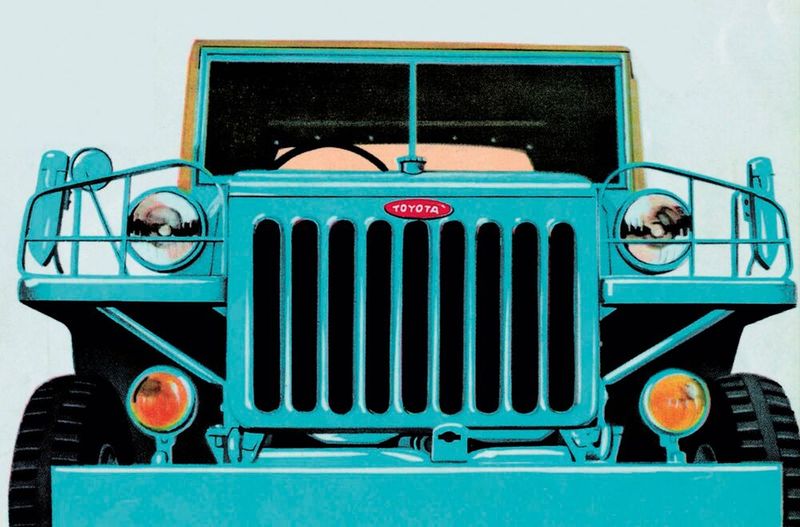 1950 begann Toyota anlässlich einer Rüstungsausschreibung der militärischen japanischen „Nationalen Polizeireserve“ mit den Arbeiten am Prototyp eines Geländewagens, der 1951 als „BJ“ hergestellt wurde. Da Toyota die Ausschreibung nicht gewann, wurde der BJ nur von japanischen Behörden, Forstverwaltungen und dem in Japan stationierten amerikanischen Militär eingesetzt. (Bild: Toyota)